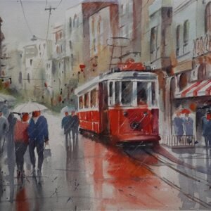 Ana sayfa İstiklal caddesi orijinal suluboya